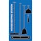5S Supplies 5S Housekeeping Shadow Board Broom Station Version 11  - Blue Board / Black Shadows  With Broom HSB-V11-BLUE-KIT - alternate 1